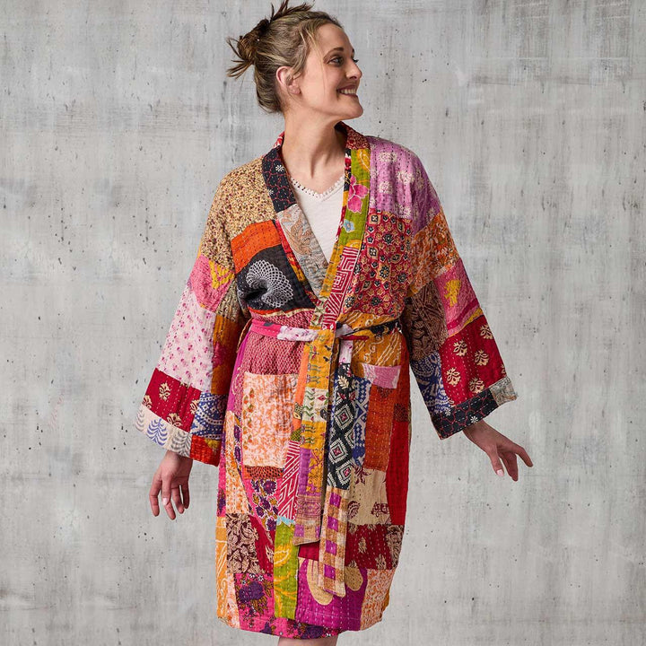 Upcycled Sari Patchwork Robe