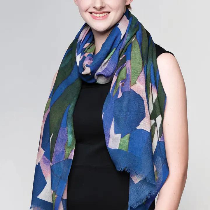 Tulip Scarf Navy & Green