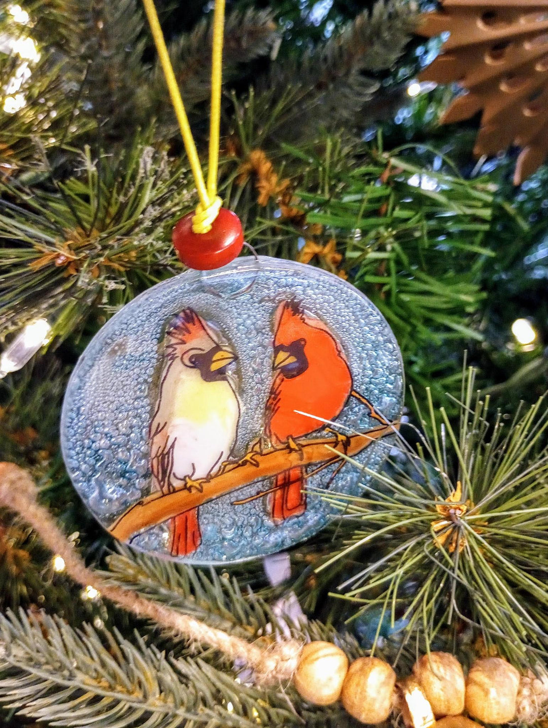 Glass Ornament - Cardinal Couple