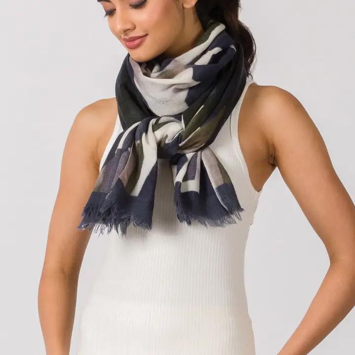 Tulip Scarf Black & Silver