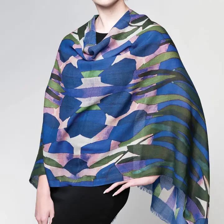 Tulip Scarf Navy & Green