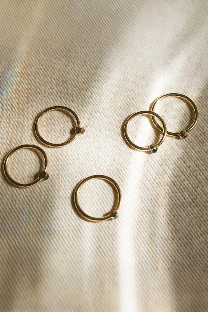 Semi-Precious Stone Stacking Ring