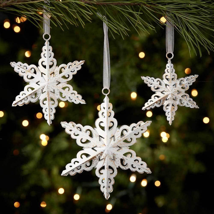 Antique White Snowflake Ornaments