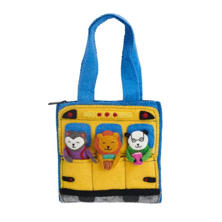 Finger Puppet Bag School Bus