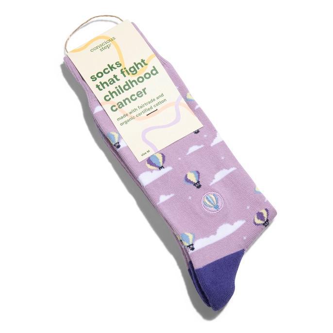 Socks that Fight Childhood Cancer (Purple Hot Air Balloon)