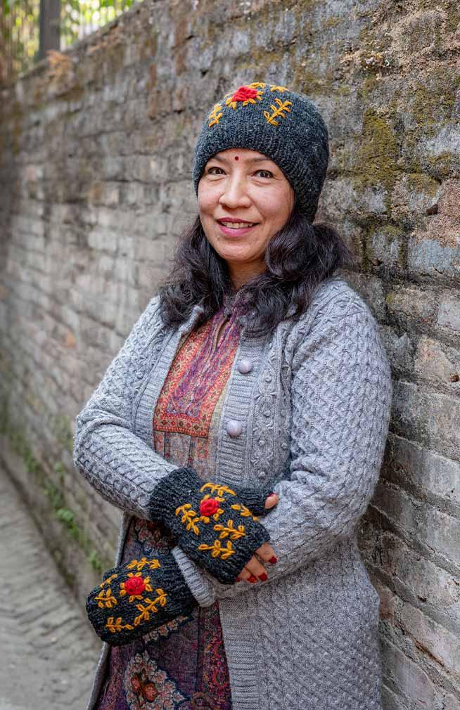 Mushroom Knit Fingerless Handwarmers