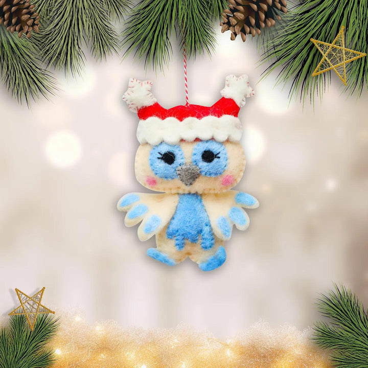 Christmas Owl Felt Ornament