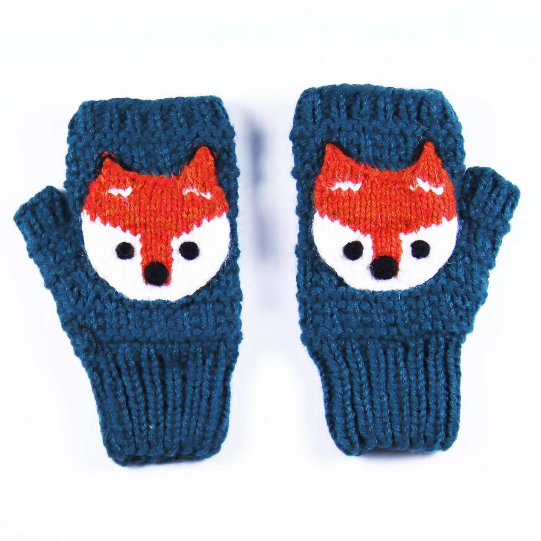 fox wrist warmers on a white background