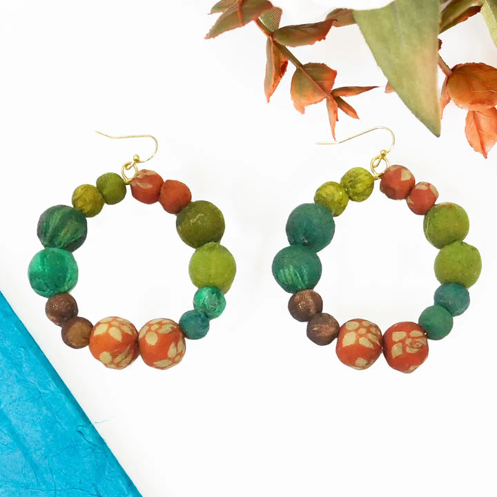 Kantha Autumnal Hoops