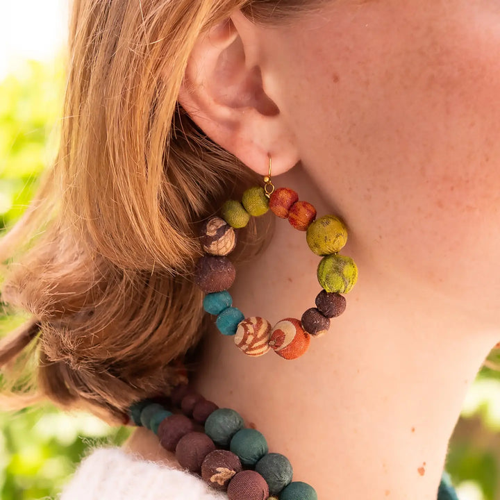 Kantha Autumnal Hoops