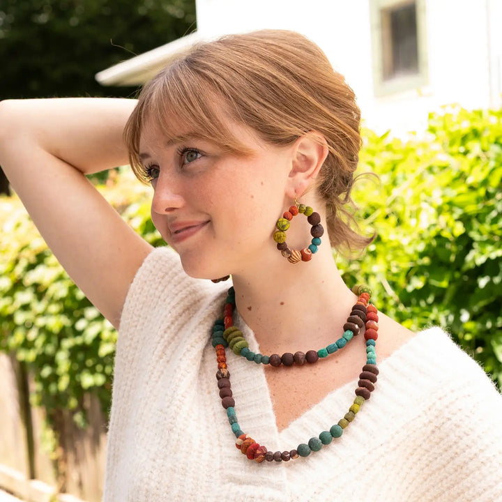 Kantha Autumnal Hoops