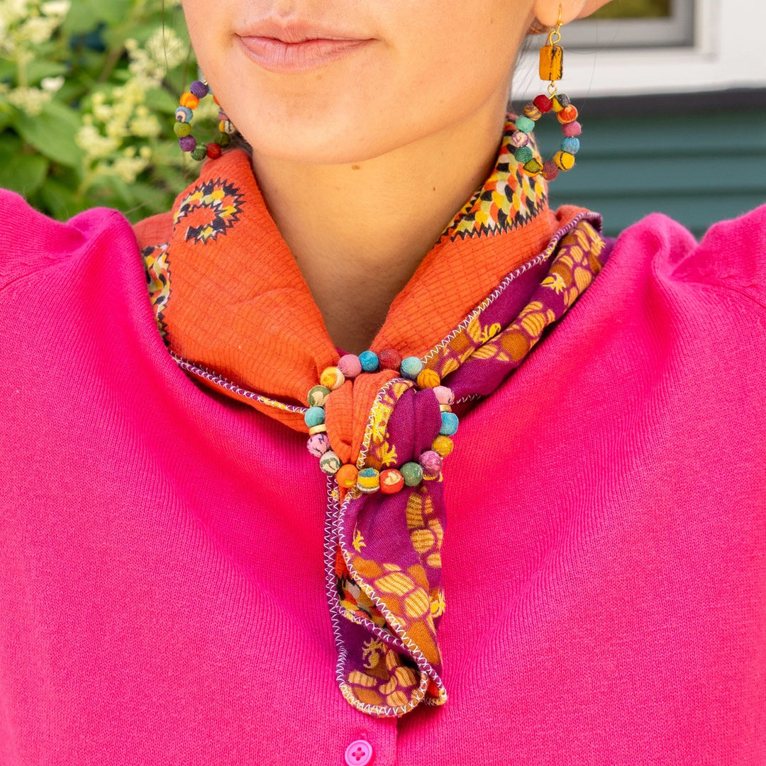 Kantha Round Bandana Slide
