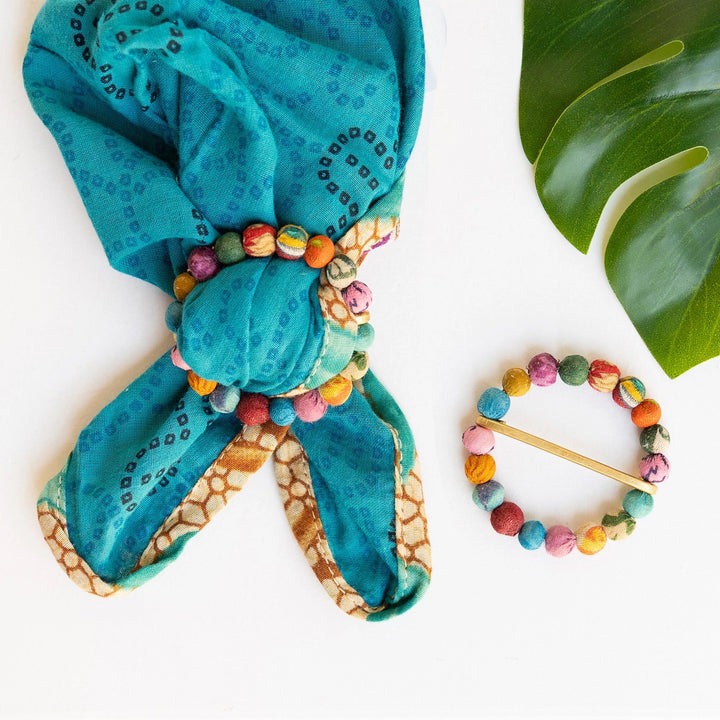 Kantha Round Bandana Slide