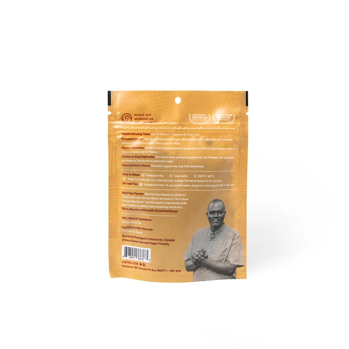 Justea Nandi Gold tea package on a white background