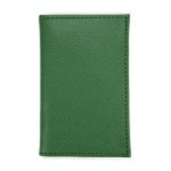 Green leather wallet on a white background