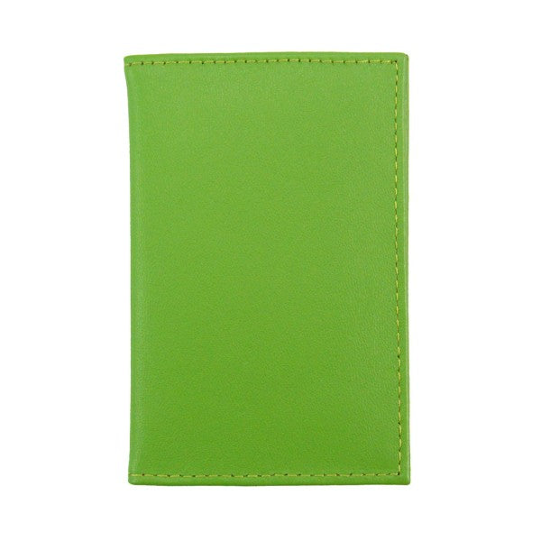 Green leather wallet on a white background