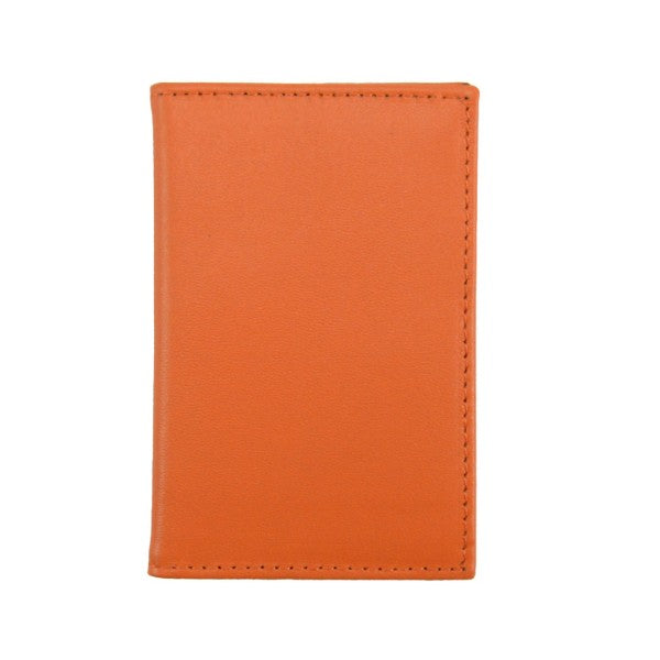 Orange leather wallet on a white background