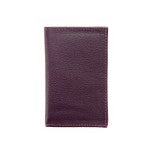 plum leather wallet on a white background