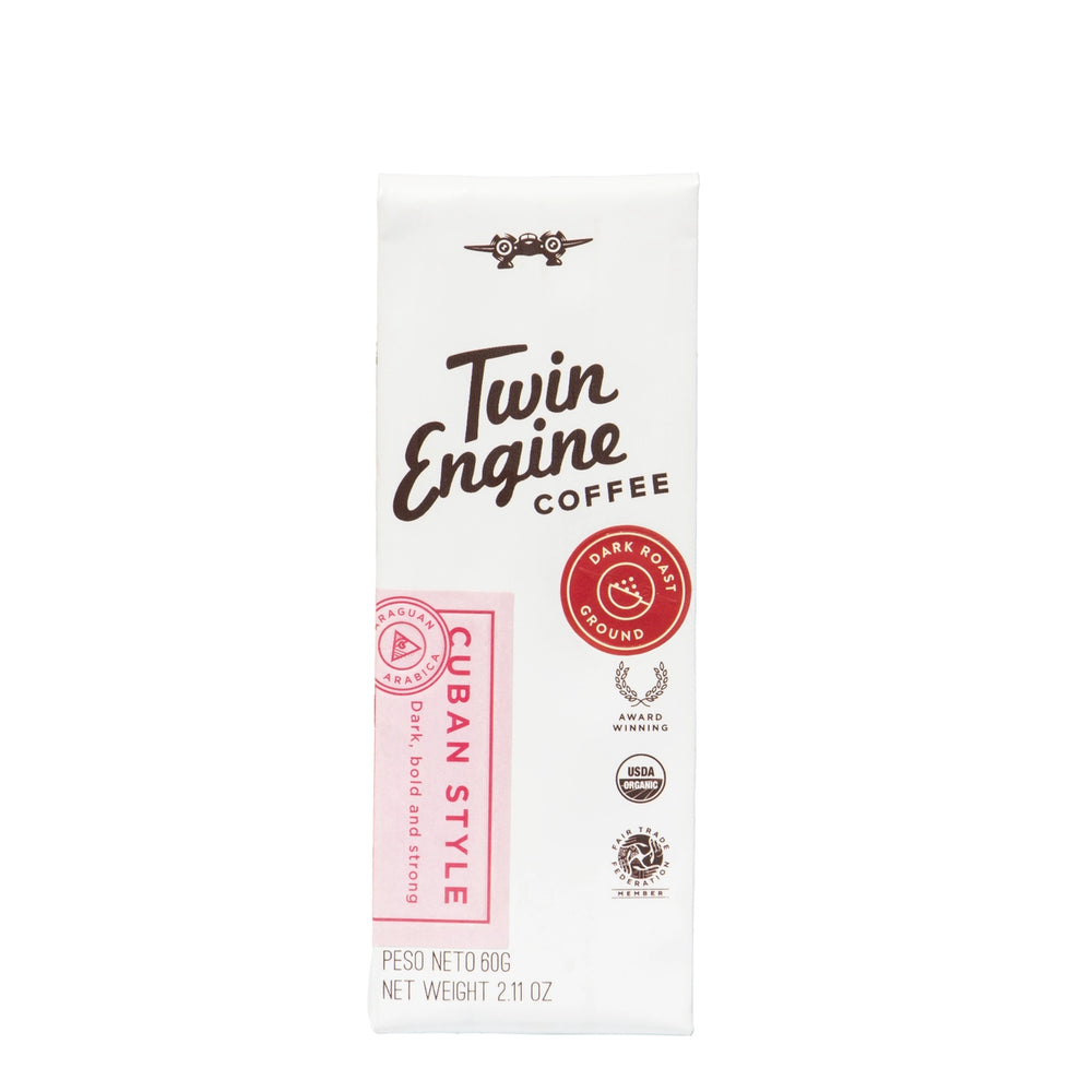 Twin Engine Coffee packaging on a white background