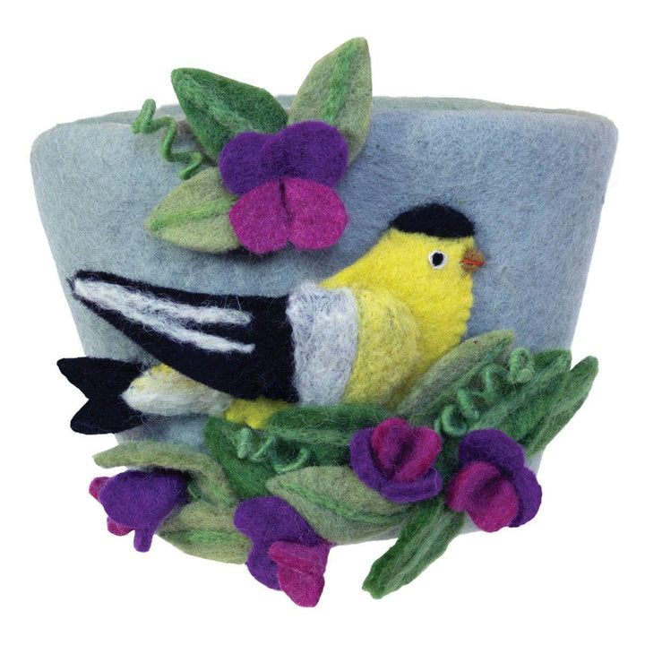 Sweetpea Goldfinch Felt Planter