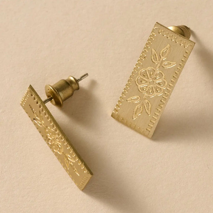 Flower Bar Post Earrings