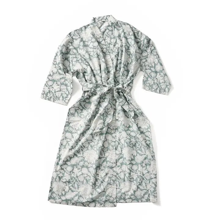 Floral patterned robe on a white background