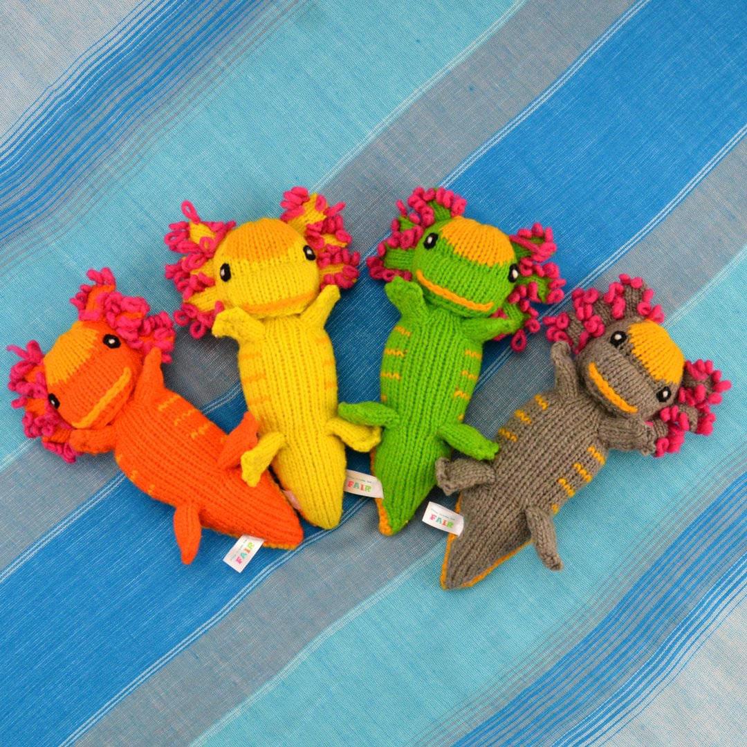 axolotl knitted doll