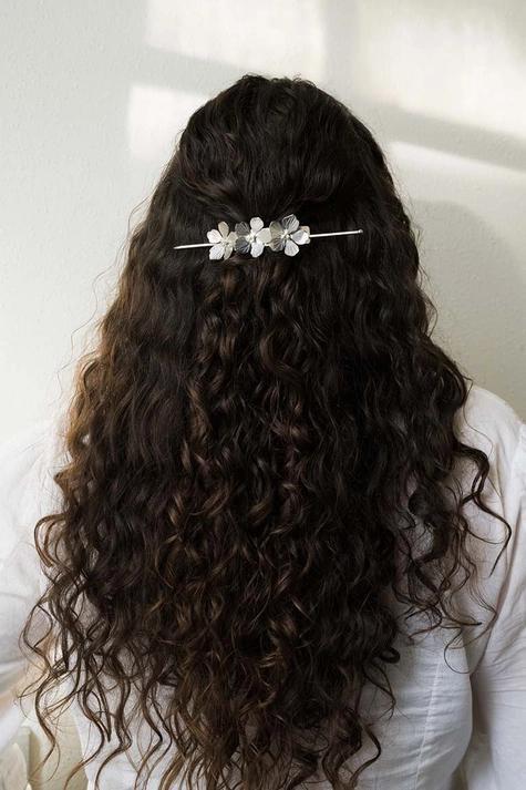 Silver Flower Hair Pin
