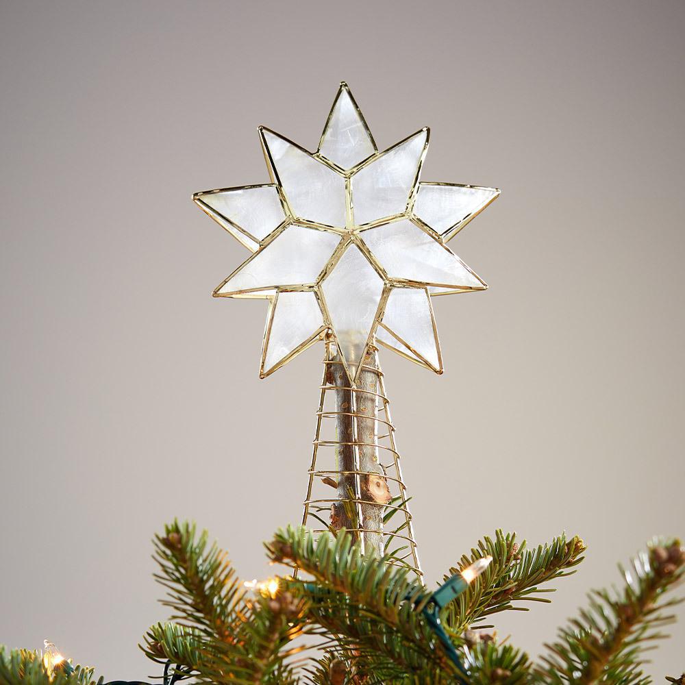 Capiz 3D Star Tree Topper