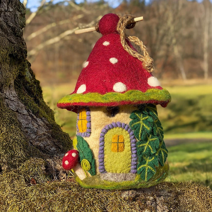Felt Birdhouse Mossy Mushroom