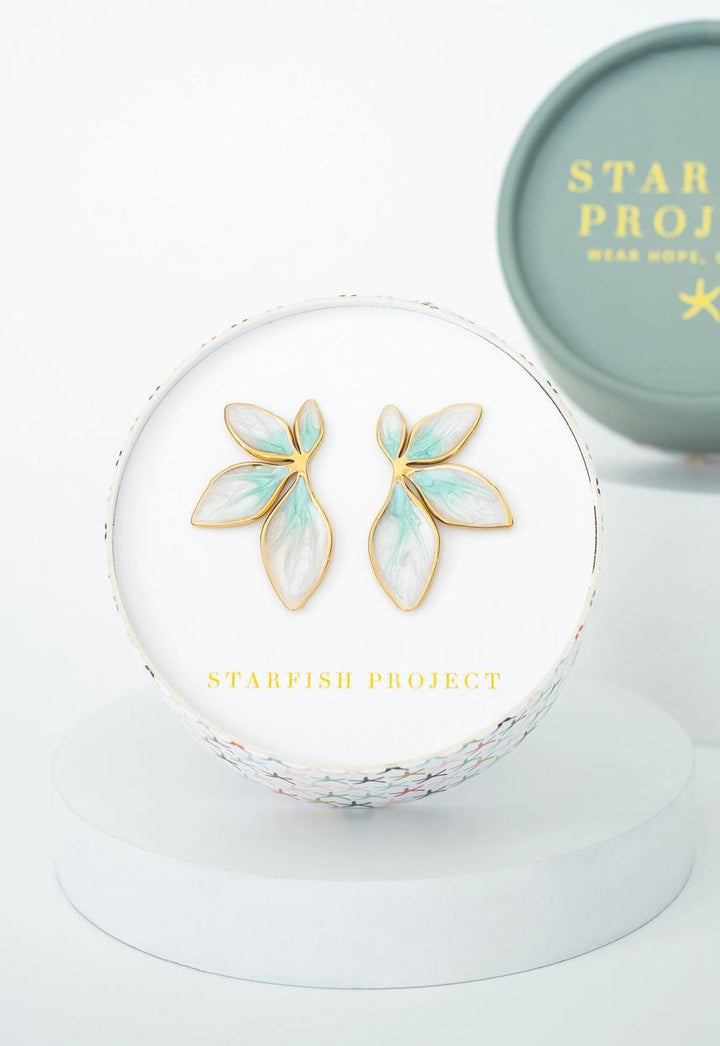Flourish Mint Leaf Earrings