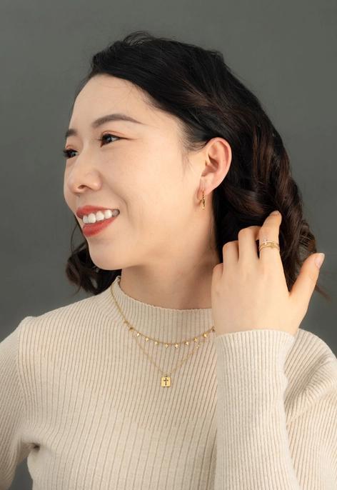 Axis Gold Cross Necklace