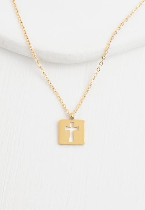 Axis Gold Cross Necklace