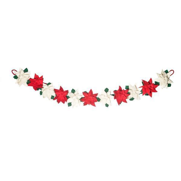 Felt Poinsettia Hanging Garland