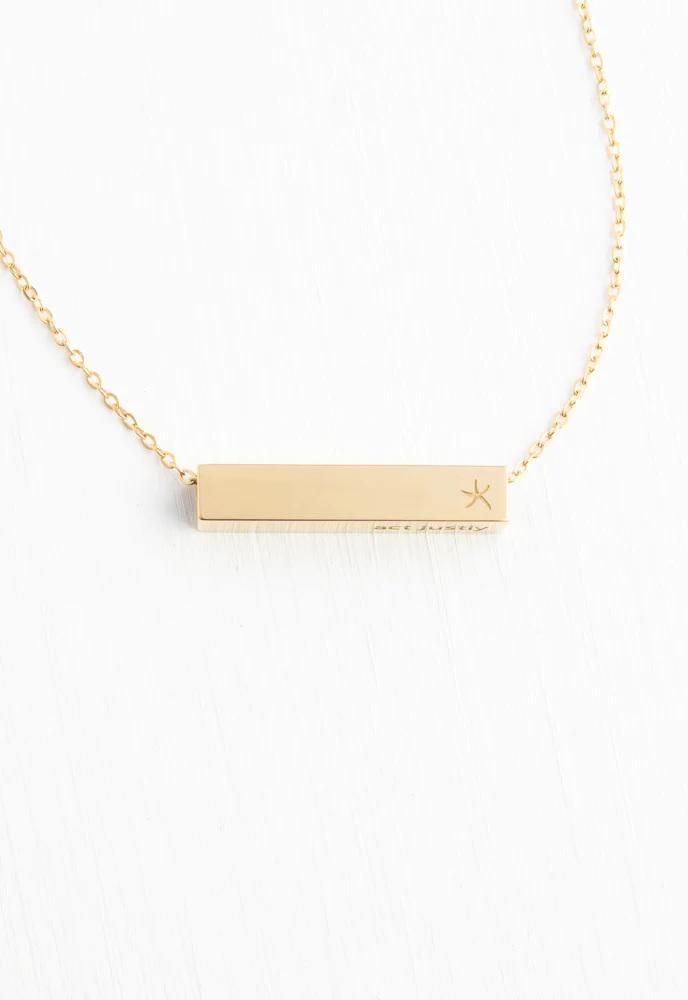 Walk Humbly Bar Necklace