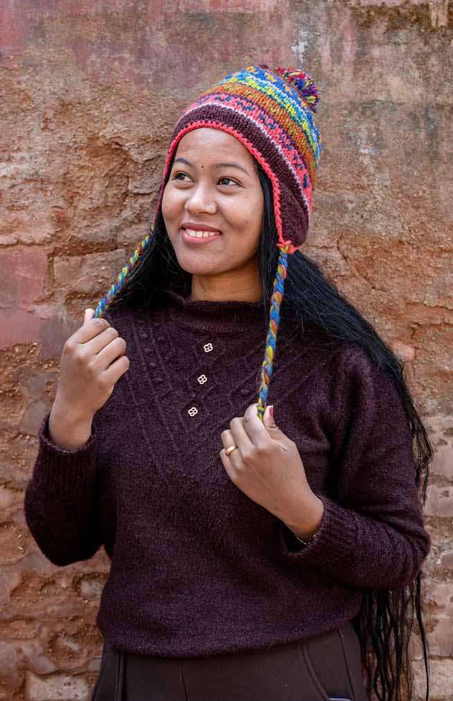 Tibetan Knit Hat with Earflaps