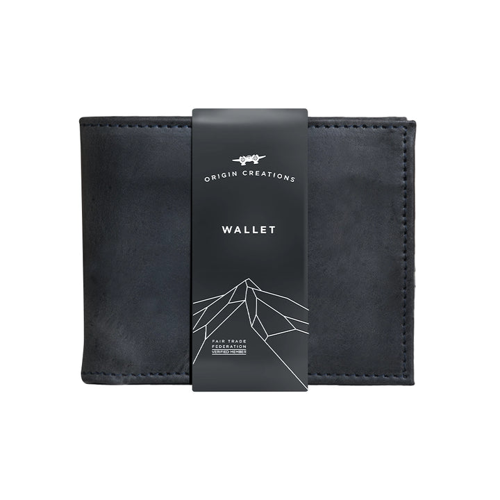 Bifold Leather Wallet - Electric Black