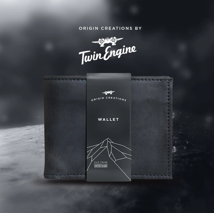 Bifold Leather Wallet - Electric Black
