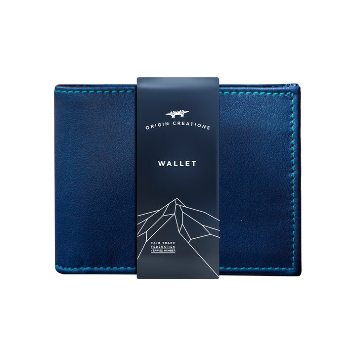 Bifold Leather Wallet - Ocean Navy Blue
