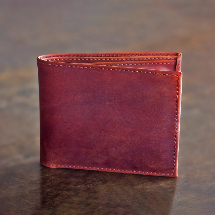 Bifold Leather Wallet - Saddle Brown