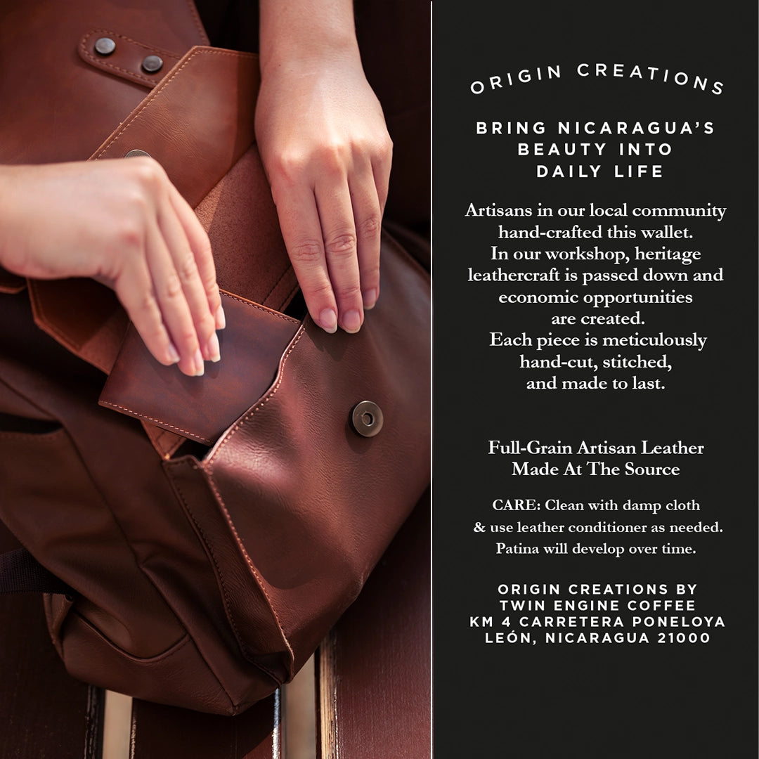 Bifold Leather Wallet - Saddle Brown