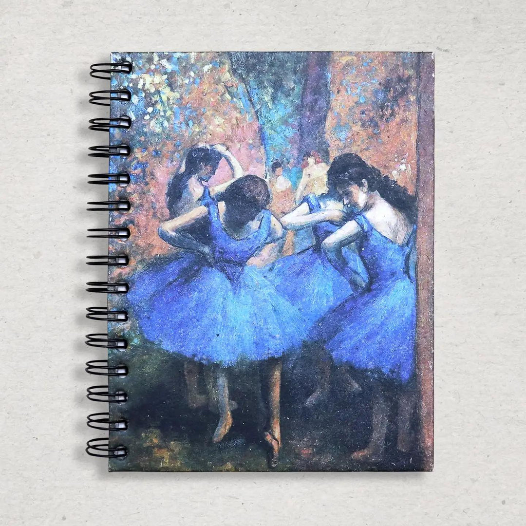 Mr. Ellie Pooh notebook with a painting of dancers in blue dresses on the cover