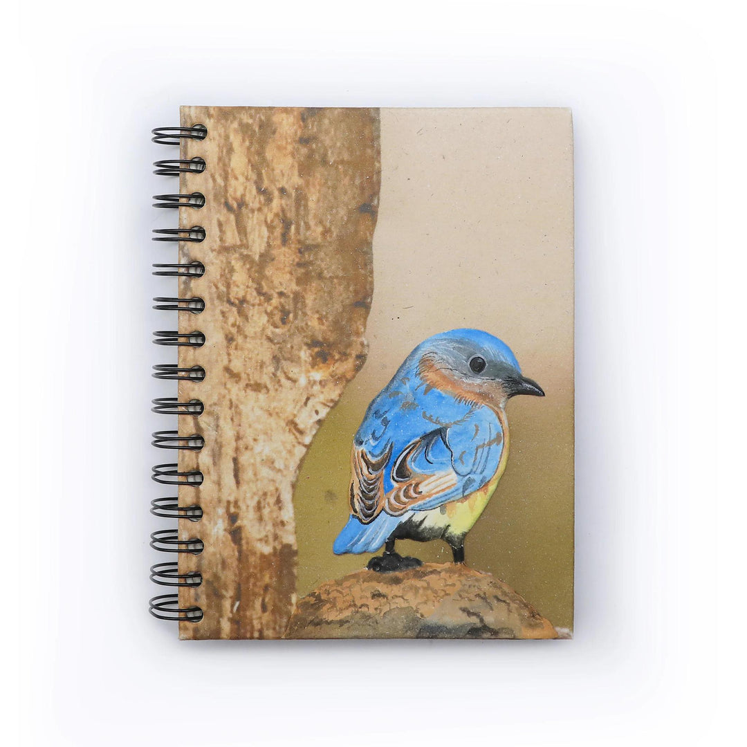 Mr. Ellie pooh notebook with a blue fronted redstart elephant