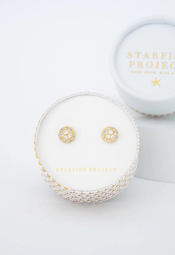 Lustre Bloom Studs in Gold
