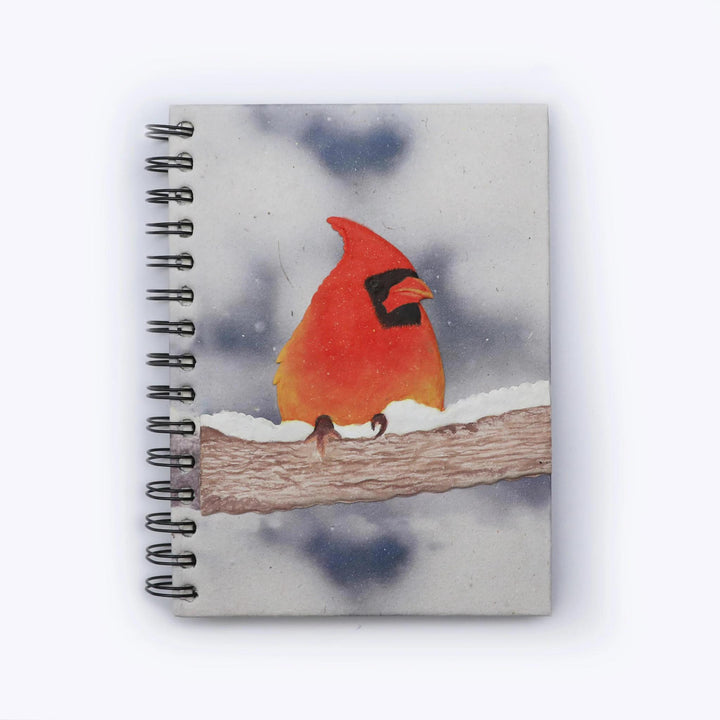Mr. Ellie Pooh notebook with a red cardinal