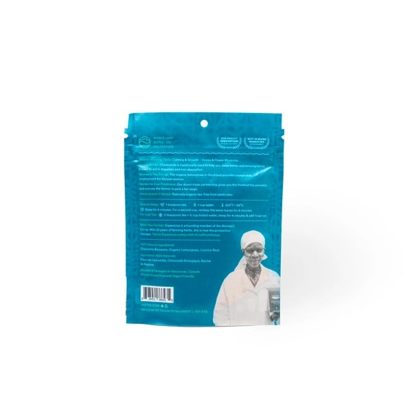 JusTea Chamomile Dream tea package on a white background
