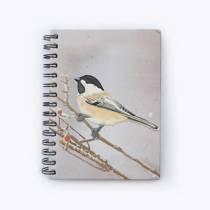 Mr. Ellie Pooh notebook with a chckadee
