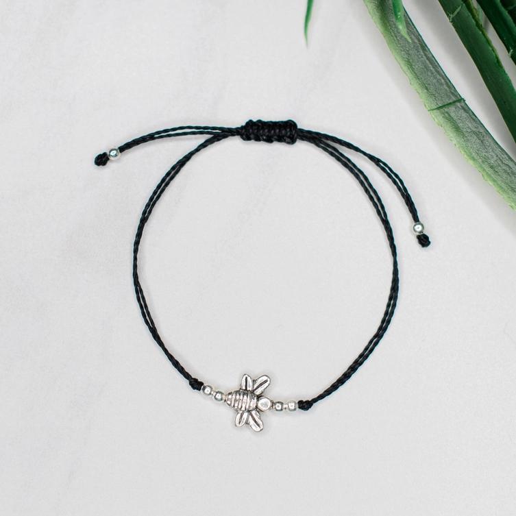 String Charm Bracelet Bee