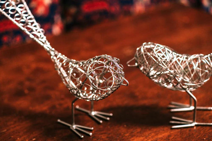 Silver Metal Wire Bird