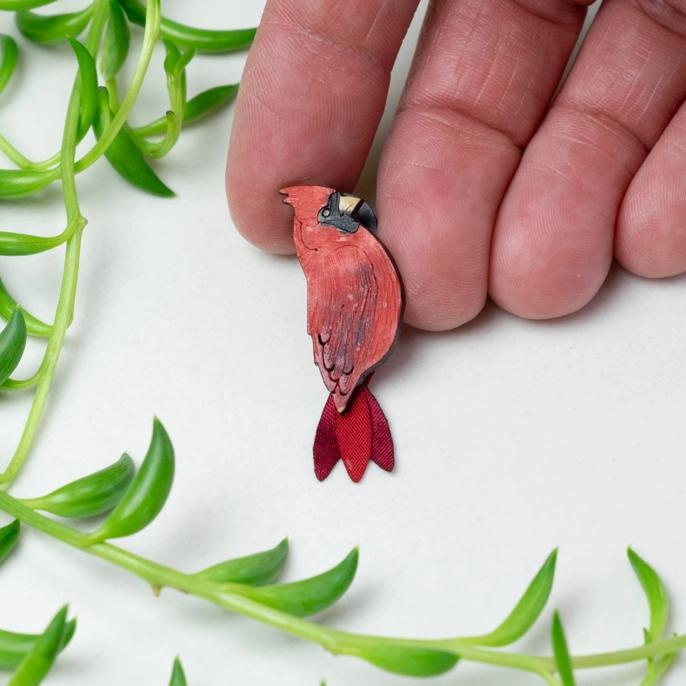 Cardinal Brooch
